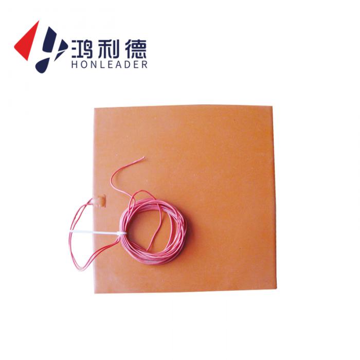 Silicone rubber heating plate/sheet with 3M back tape and thermistor for 3D printing hot bed