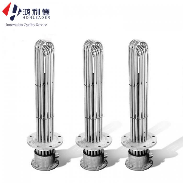Immersion heaters for thermal oil boiler heater